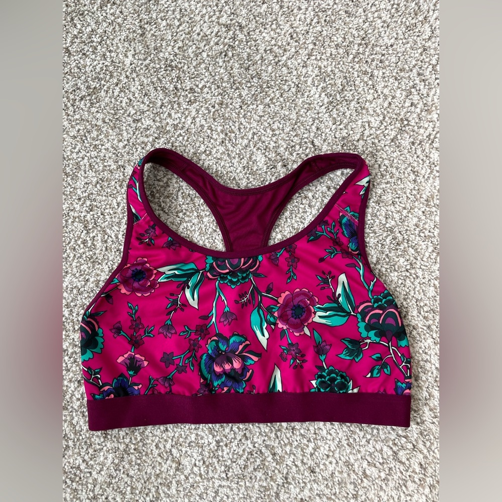 Racerback floral sports bra